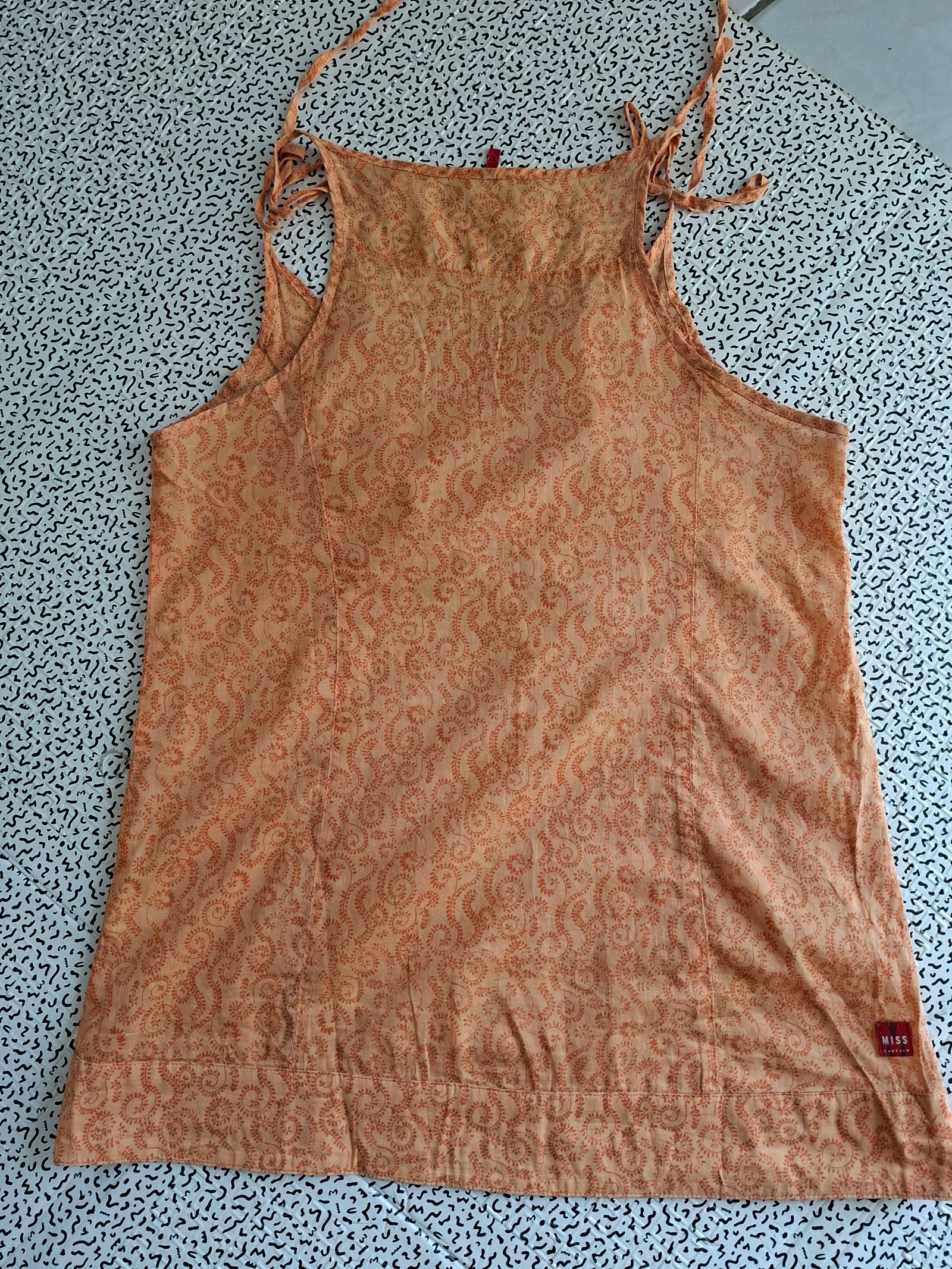 Tank top MISS Captain T38 naranja con estampado bohemio para atar – photo 9
